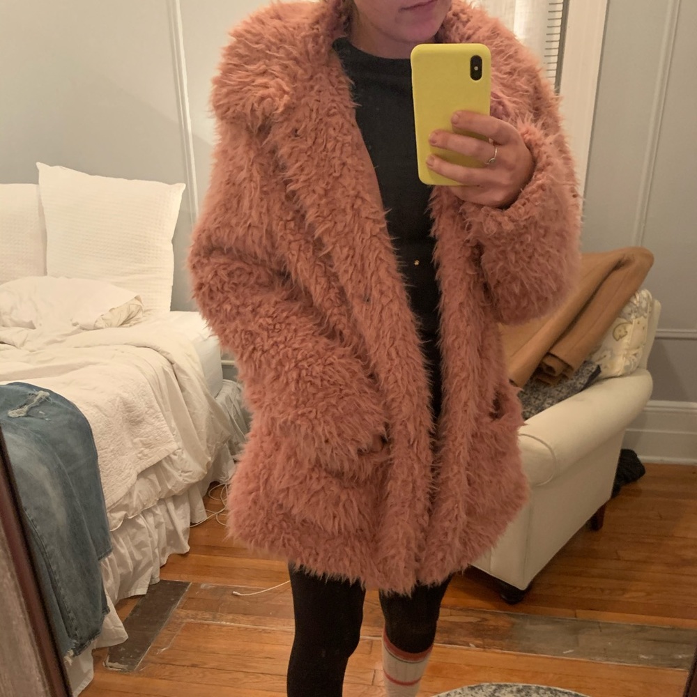 Pink Faux Fur Winter Jacket